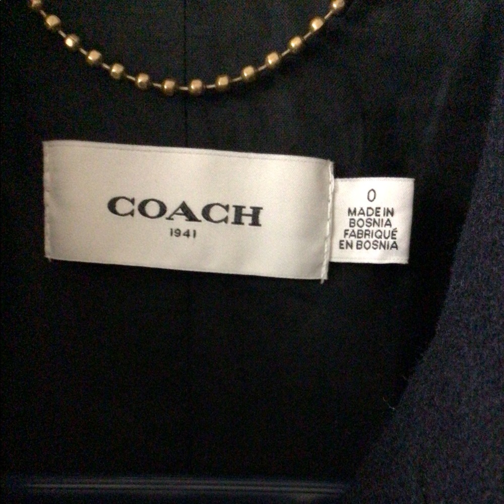 Coach blue 1941 women’s double breasted Pea Coat with patches. - Picture 7 of 8